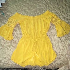 I have two off shoulder rompers, they’re both small size. Worn a couple times.